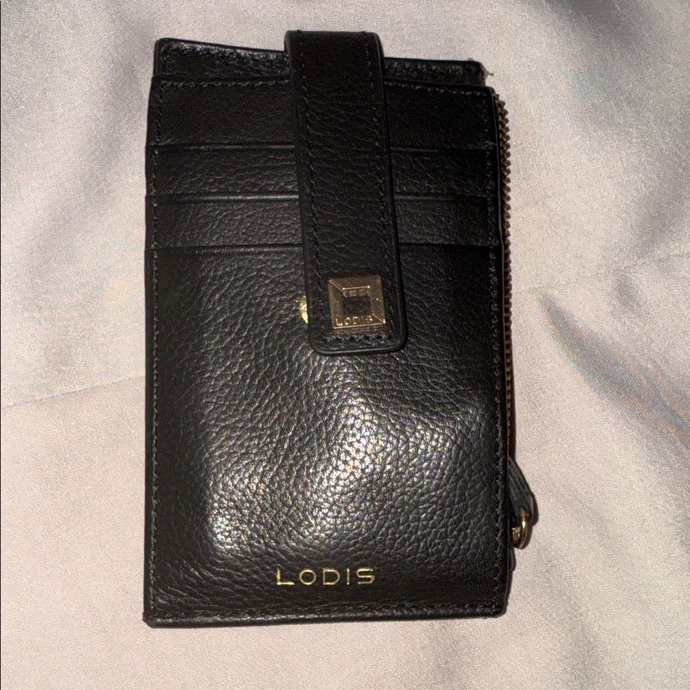 Lodis Black Leather Card Wallet